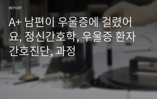 A+ 남편이 우울증에 걸렸어요, 정신간호학, 우울증 환자 간호진단, 과정