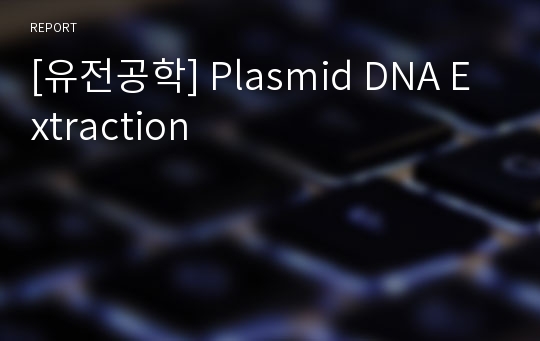 [유전공학] Plasmid DNA Extraction