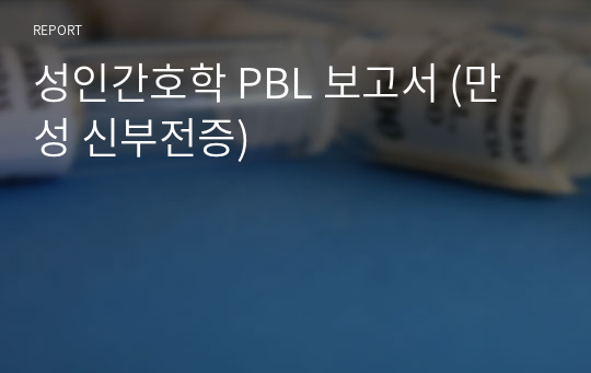 성인간호학 PBL 보고서 (만성 신부전증)