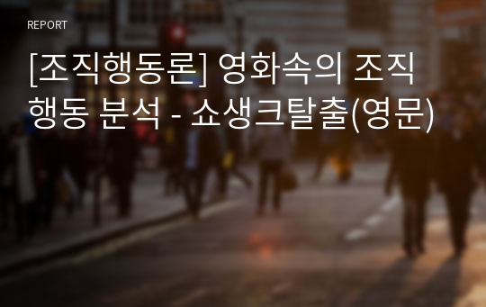 [조직행동론] 영화속의 조직행동 분석 - 쇼생크탈출(영문)