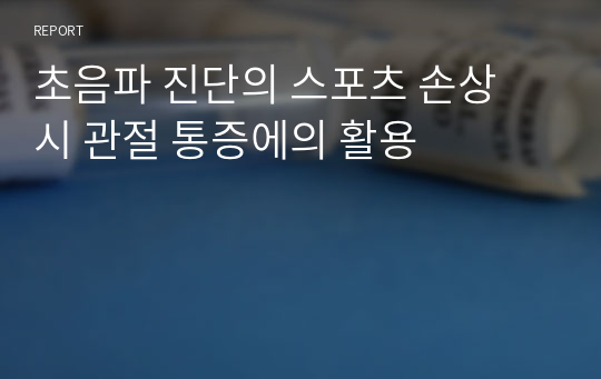 &lt;현역의대생&gt; 스포츠 손상 시 초음파 진단 활용_탐구보고서_물리(세특)