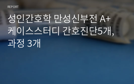 성인간호학 만성신부전 A+ 케이스스터디 간호진단5개, 과정 3개