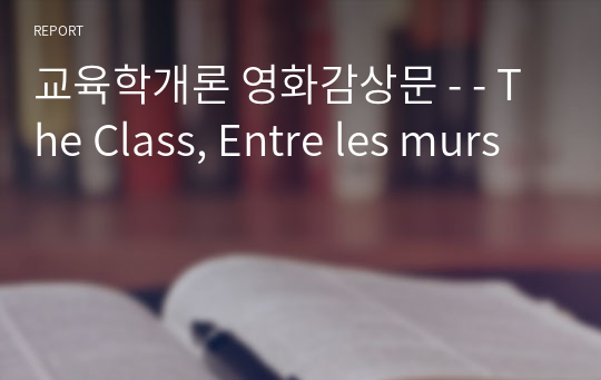 교육학개론 영화감상문 - - The Class, Entre les murs