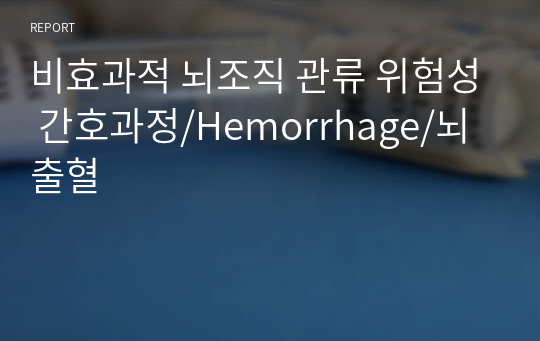 비효과적 뇌조직 관류 위험성 간호과정/Hemorrhage/뇌출혈