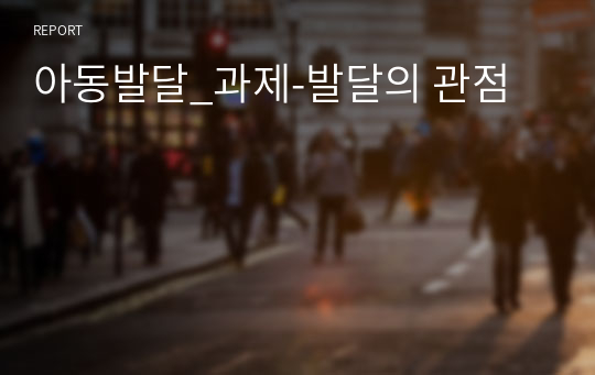 아동발달_과제-발달의 관점