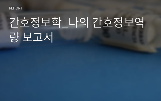 간호정보학_나의 간호정보역량 보고서