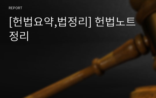 [헌법요약,법정리] 헌법노트정리