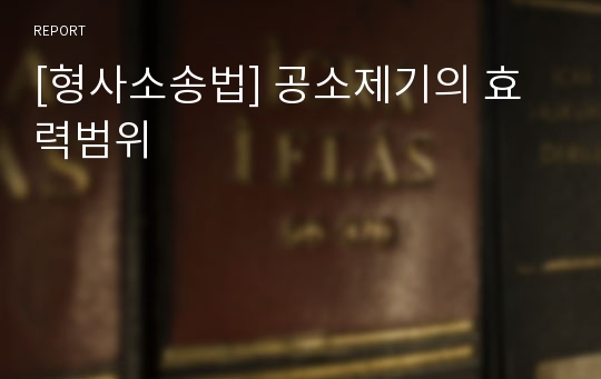 [형사소송법] 공소제기의 효력범위