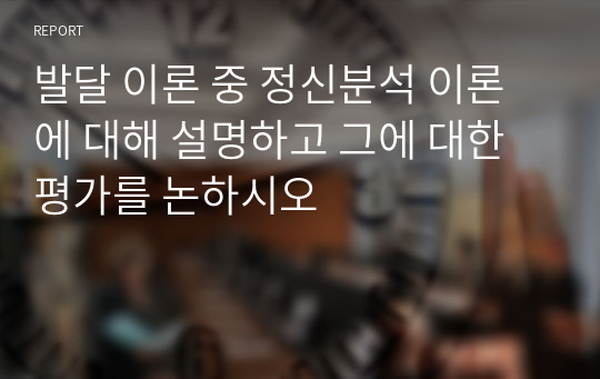 발달 이론 중 정신분석 이론에 대해 설명하고 그에 대한 평가를 논하시오