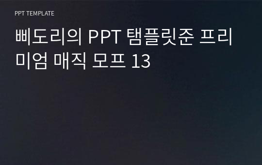 삐도리의 PPT 탬플릿준 프리미엄 매직 모프 13