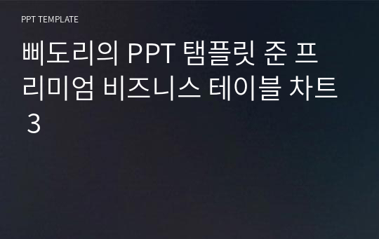 삐도리의 PPT 탬플릿 준 프리미엄 비즈니스 테이블 차트 3