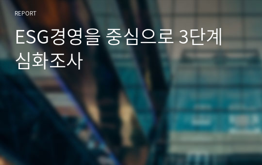 ESG경영을 중심으로 3단계 심화조사