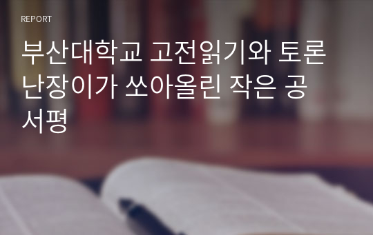 부산대학교 고전읽기와 토론 난장이가 쏘아올린 작은 공 서평