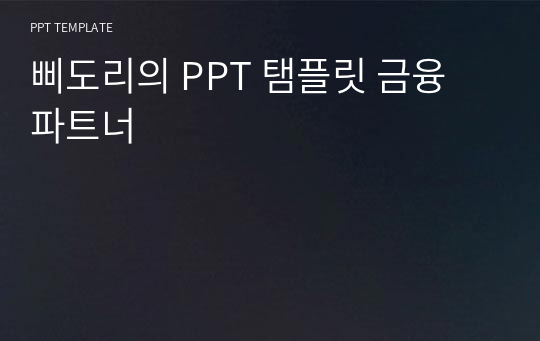 삐도리의 PPT 탬플릿 금융 파트너