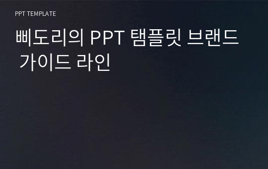 삐도리의 PPT 탬플릿 브랜드 가이드 라인