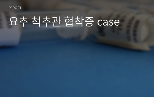 요추 척추관 협착증 case