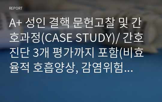 A+ 성인 결핵 문헌고찰 및 간호과정(CASE STUDY)/ 간호진단 3개 평가까지 포함(비효율적 호흡양상, 감염위험성, 영양부족)