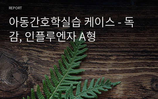 아동간호학실습 케이스 - 독감, 인플루엔자 A형