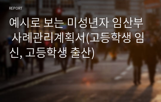 예시로 보는 미성년자 임산부 사례관리계획서(고등학생 임신, 고등학생 출산)