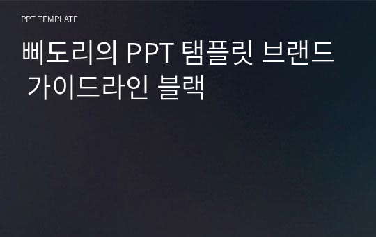 삐도리의 PPT 탬플릿 브랜드 가이드라인 블랙