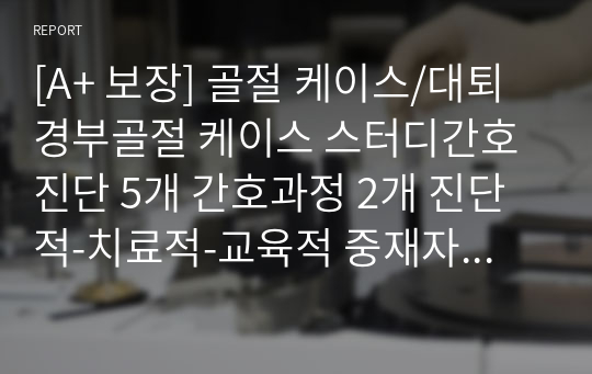 [A+ 보장] 골절 케이스/대퇴경부골절 케이스 스터디간호진단 5개 간호과정 2개 진단적-치료적-교육적 중재자세한 자료