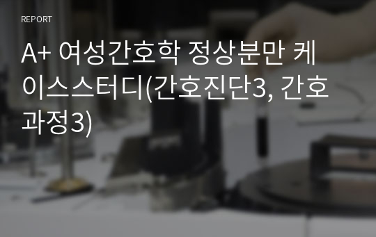 A+ 여성간호학 정상분만 케이스스터디(간호진단3, 간호과정3)