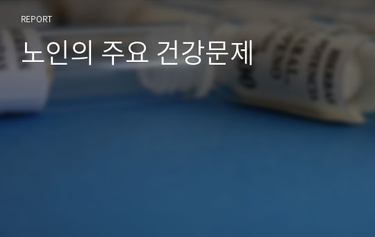 노인의 주요 건강문제