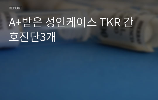 A+받은 성인케이스 TKR 간호진단3개