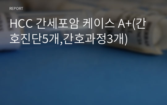 HCC 간세포암 케이스 A+(간호진단5개,간호과정3개)