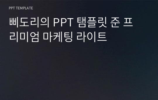 삐도리의 PPT 탬플릿 준 프리미엄 마케팅 라이트