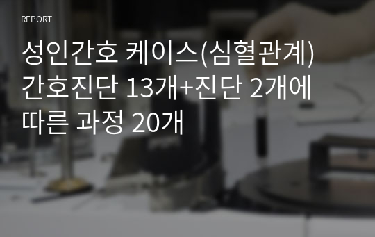 성인간호 케이스(심혈관계) 간호진단 13개+진단 2개에 따른 과정 20개