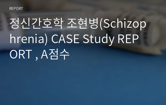 정신간호학 조현병(Schizophrenia) CASE Study REPORT , A점수