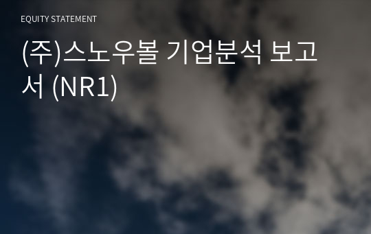 (주)스노우볼 기업분석 보고서 (NR1)