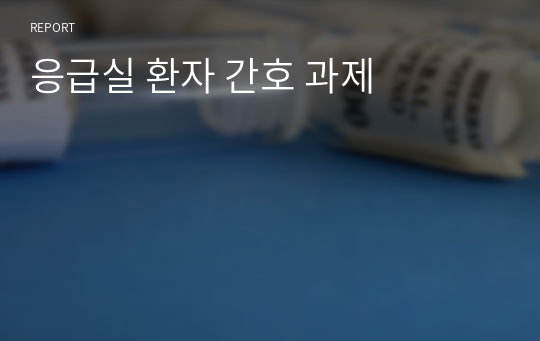 응급실 환자 간호 과제