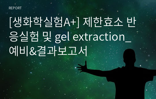 [생화학실험A+] 제한효소 반응실험 및 gel extraction_예비&amp;결과보고서