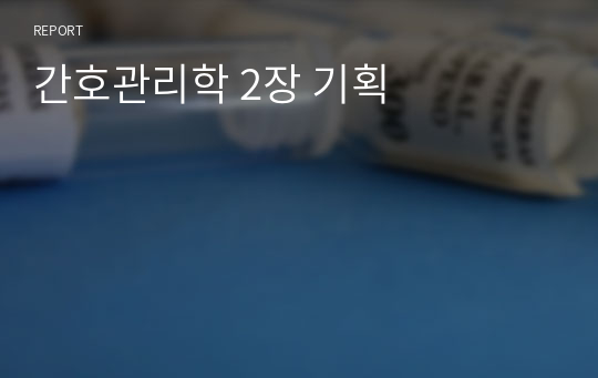 간호관리학 2장 기획