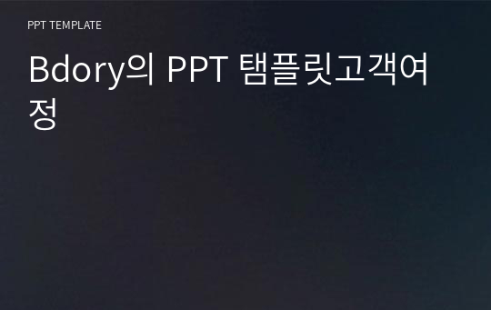 Bdory의 PPT 탬플릿고객여정