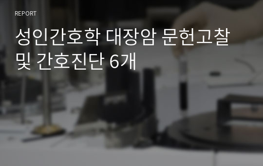 성인간호학 대장암 문헌고찰 및 간호진단 6개