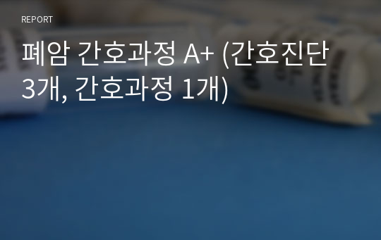 폐암 간호과정 A+ (간호진단 3개, 간호과정 1개)