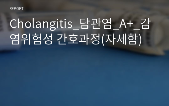 Cholangitis_담관염_A+_감염위험성 간호과정(자세함)