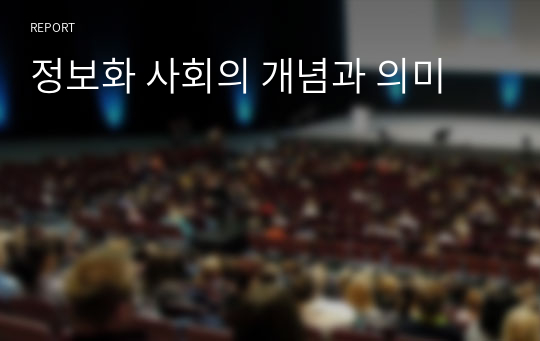 정보화 사회의 개념과 의미