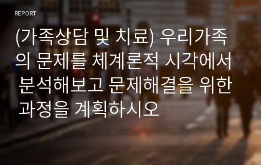 (가족상담 및 치료) 우리가족의 문제를 체계론적 시각에서 분석해보고 문제해결을 위한 과정을 계획하시오