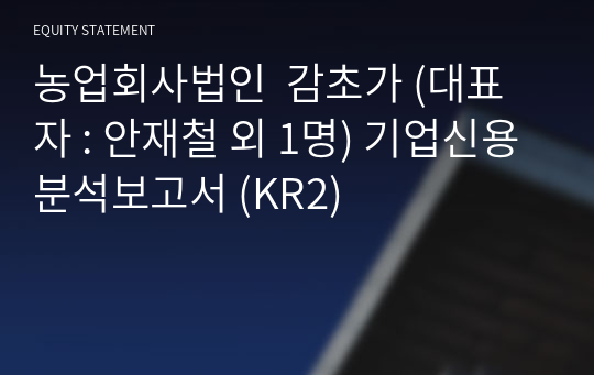 농업회사법인  감초가 기업신용분석보고서 (KR2)