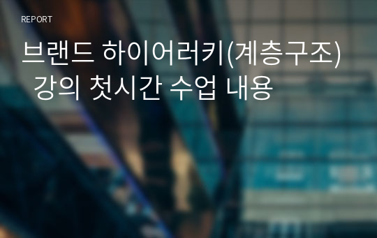 브랜드 하이어러키(계층구조)  강의 첫시간 수업 내용