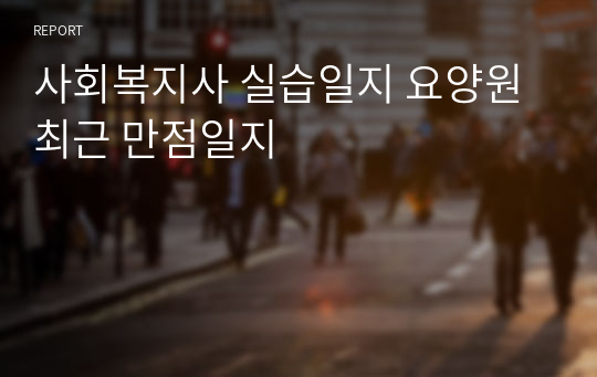 사회복지사 실습일지 요양원 최근 만점일지