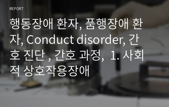 행동장애 환자, 품행장애 환자, Conduct disorder, 간호 진단 , 간호 과정,  1. 사회적 상호작용장애