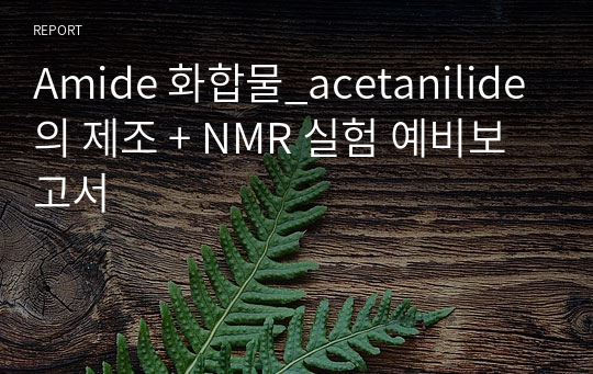 Amide 화합물_acetanilide의 제조 + NMR 실험 예비보고서