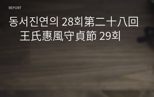 동서진연의 28회第二十八回　王氏惠風守貞節 29회