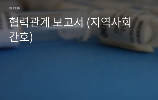 협력관계 보고서 (지역사회 간호)