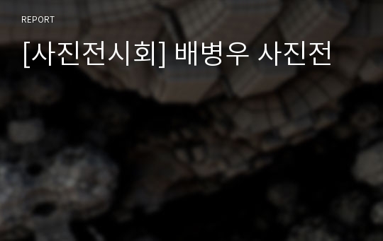 [사진전시회] 배병우 사진전